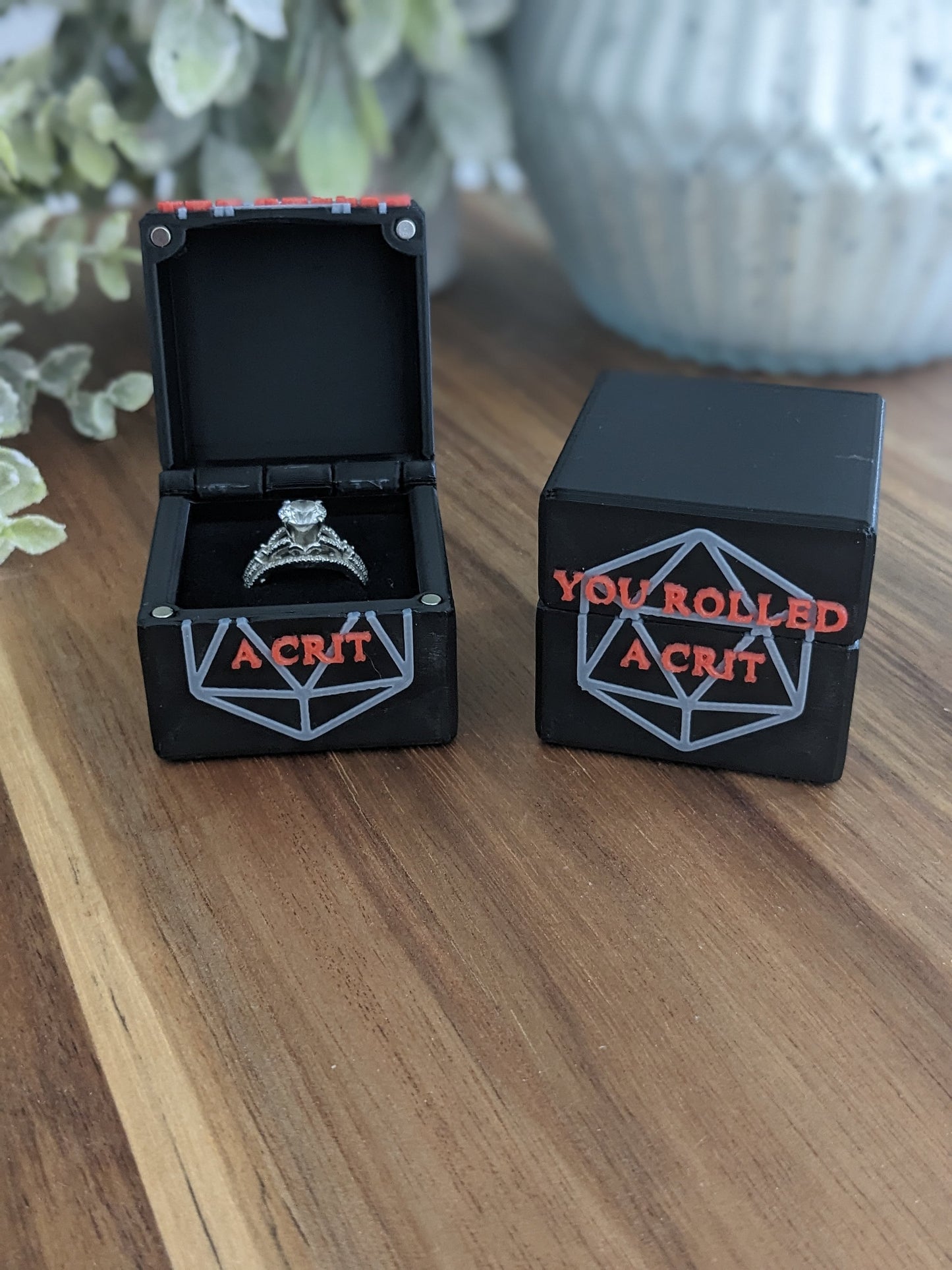 D20 You Rolled a Crit Ring Box (Proposal, Gift, Ring Bearer, ect) 20 sided dice