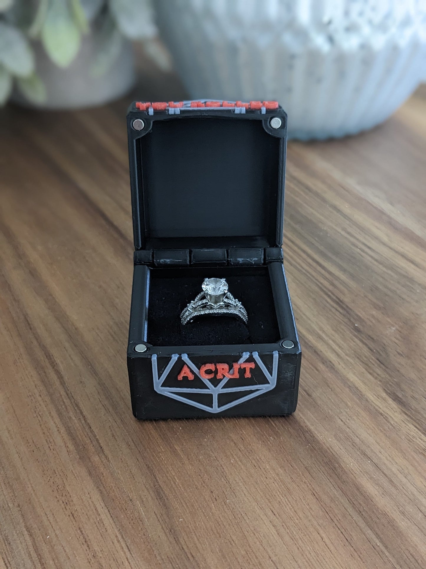 D20 You Rolled a Crit Ring Box (Proposal, Gift, Ring Bearer, ect) 20 sided dice