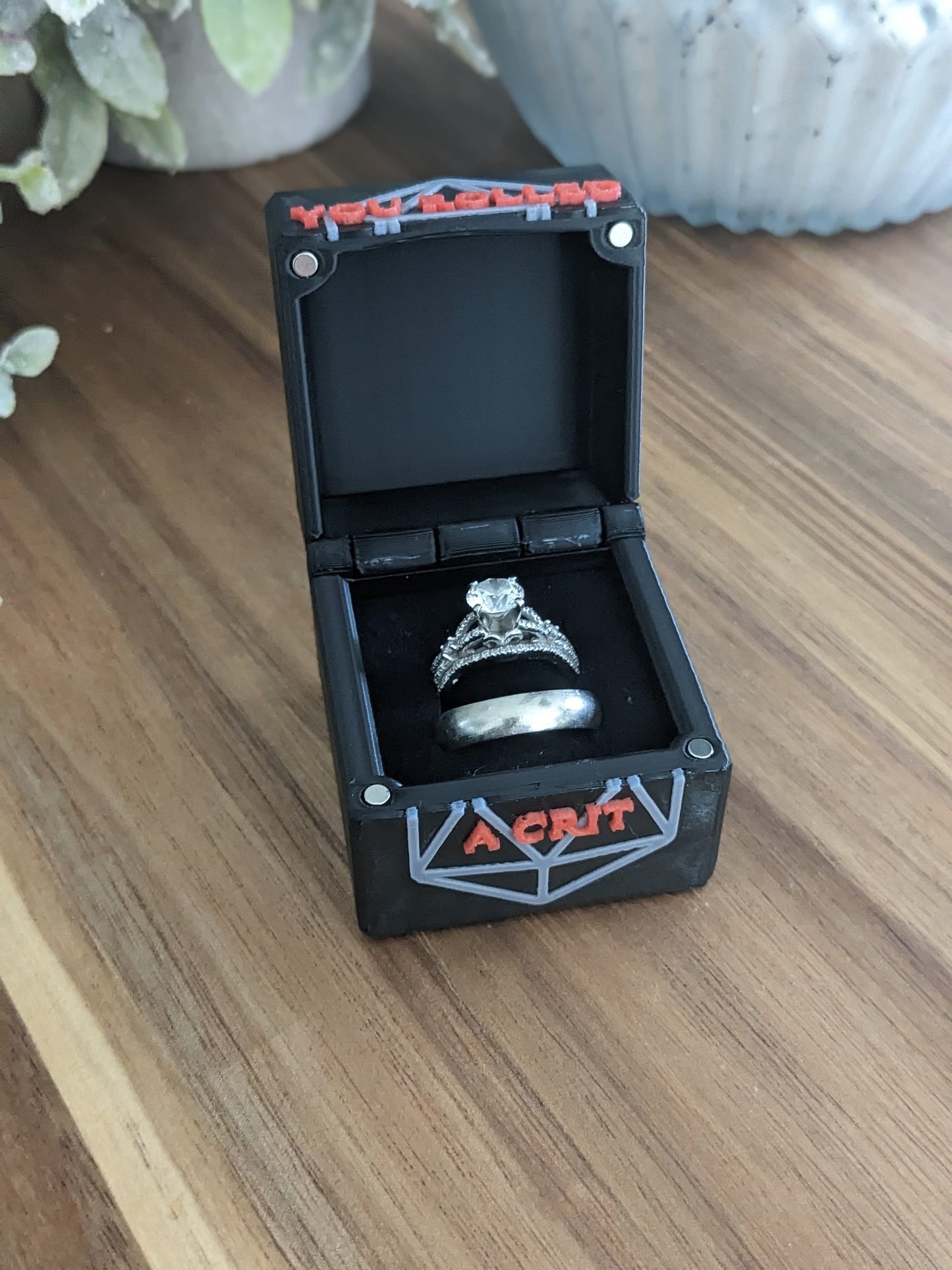 D20 You Rolled a Crit Ring Box (Proposal, Gift, Ring Bearer, ect) 20 sided dice