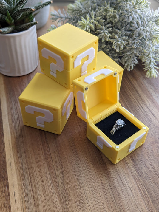 Question Block Ring Box (Proposal, Gift, Ring Bearer, ect)